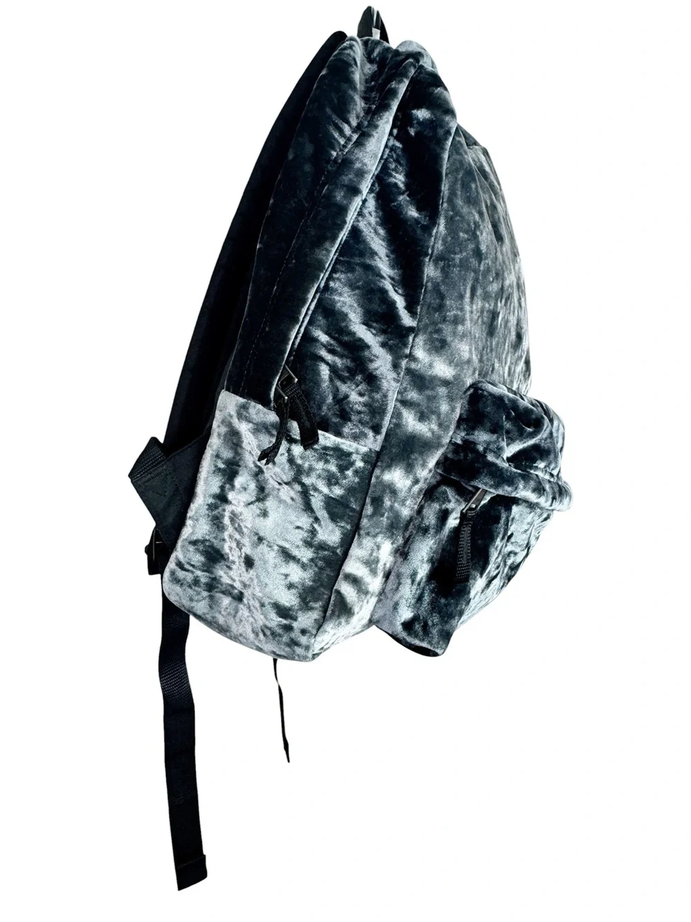 Vans Deana Backpack Grey Crushed Velvet 2 Pocket Stylish Casual Bag